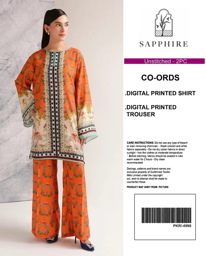 Sapphire Digital Printed Co-Ords Set (Shirt & Trouser)