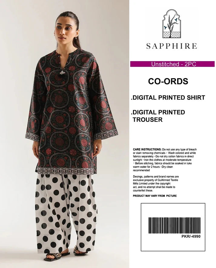 Sapphire Digital Printed Co-Ords Set (Shirt & Trouser)