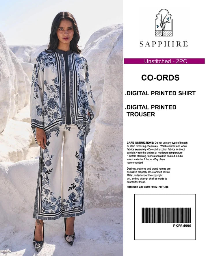 Sapphire Digital Printed Co-Ords Set (Shirt & Trouser)