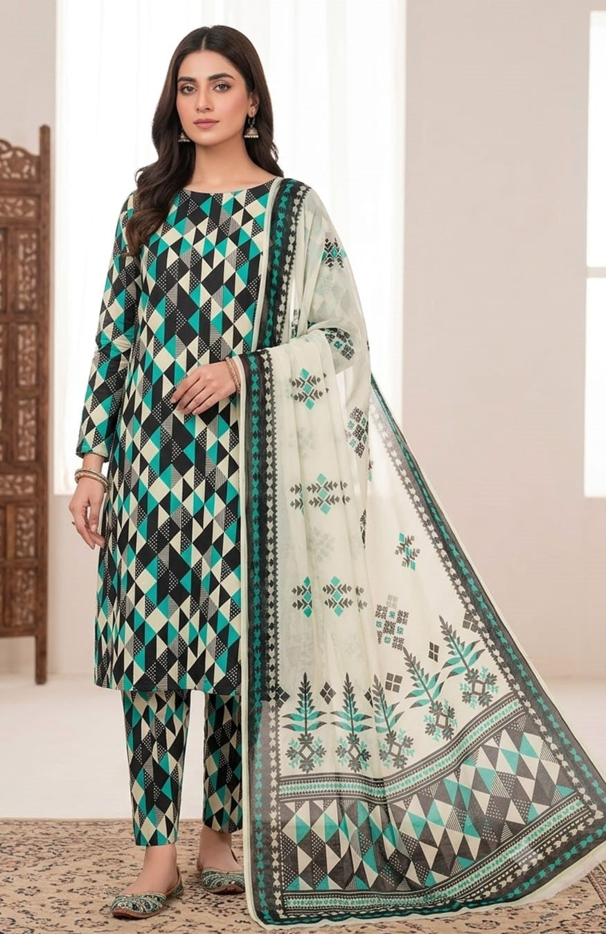 Bambar Dupatta Allover Printed 3PC