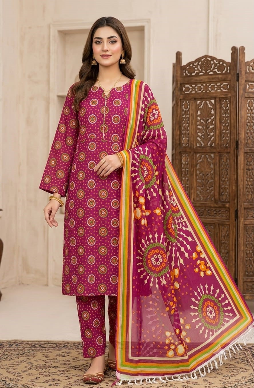 Bambar Dupatta Allover Printed 3PC