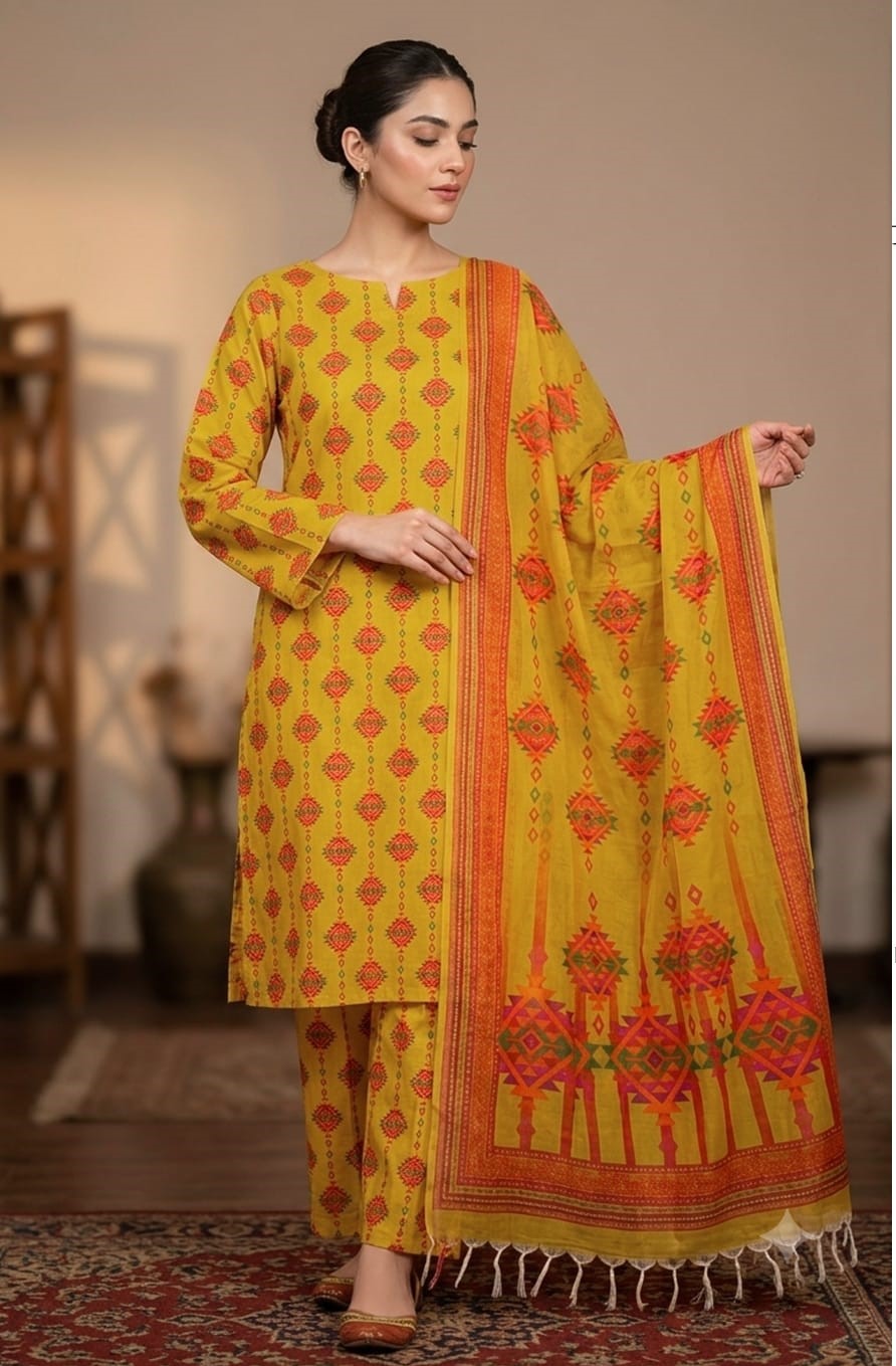 Bambar Dupatta Allover Printed 3PC