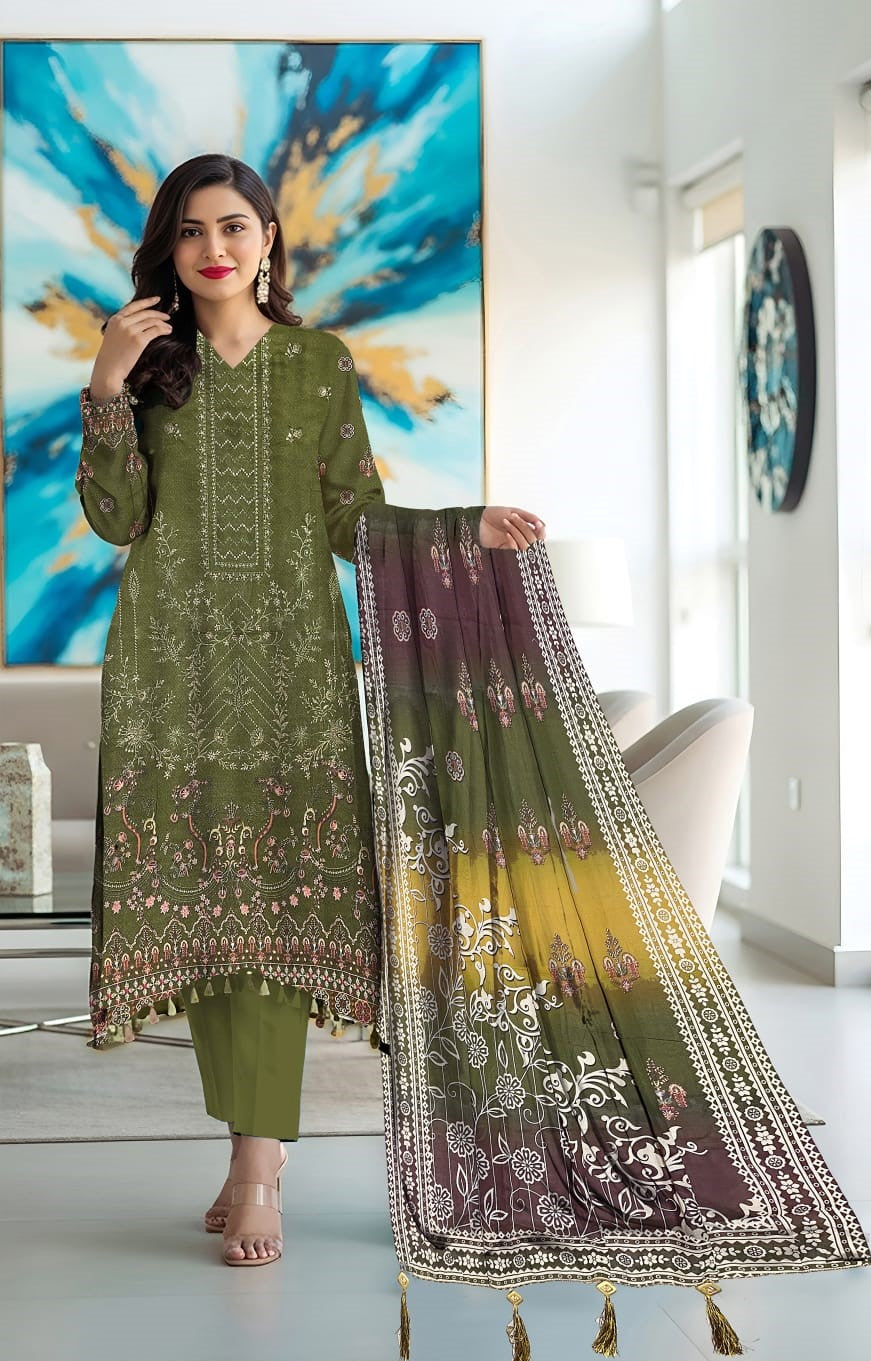 Tassel Stone Lace Dupatta 3PC