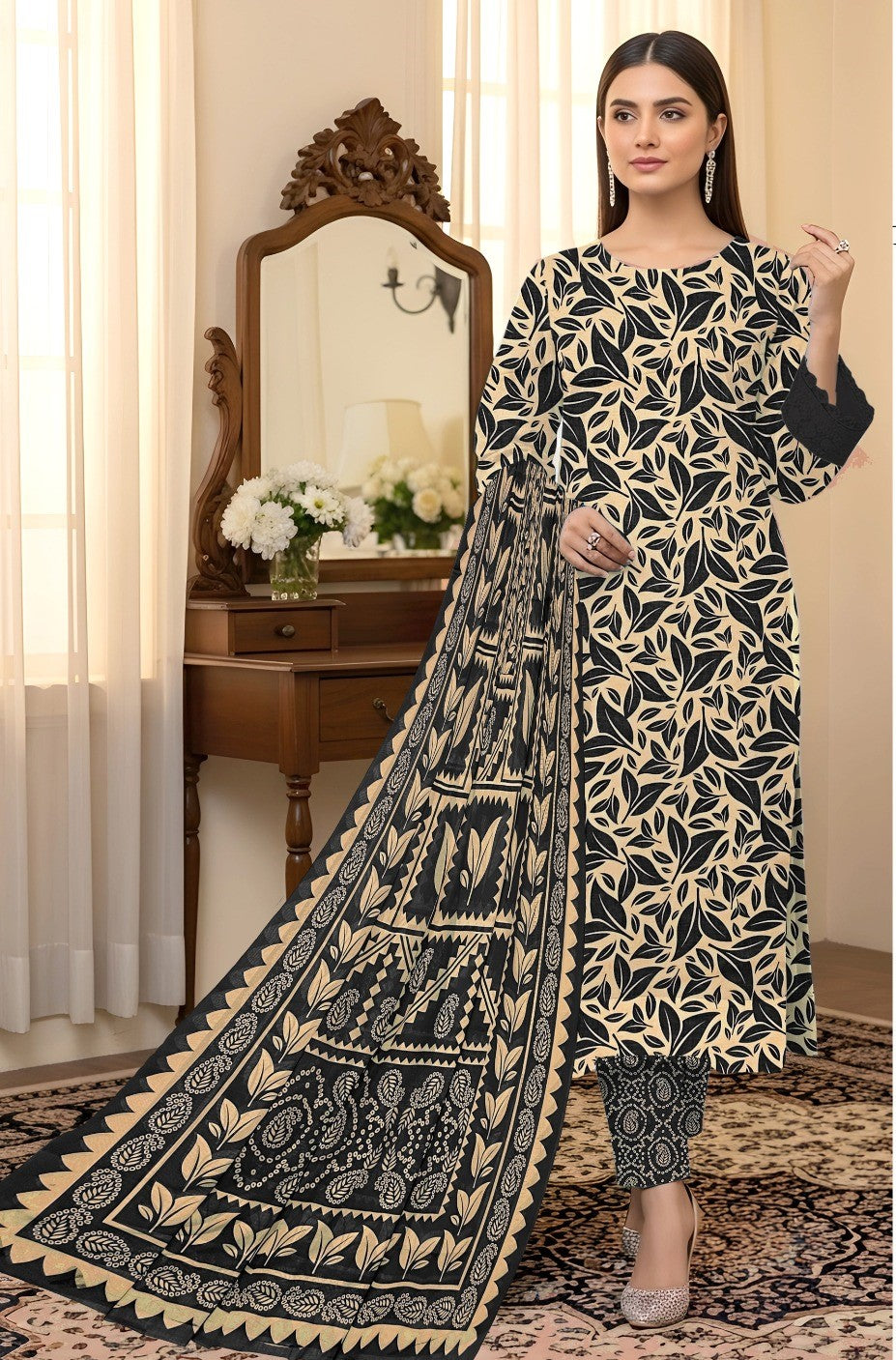 3 Piece Allover Digital Printed