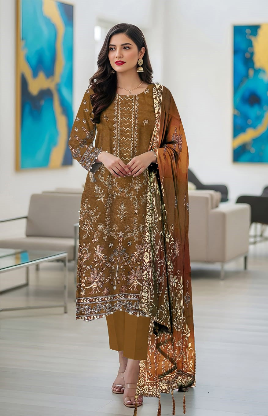 Tassel Stone Lace Dupatta 3PC